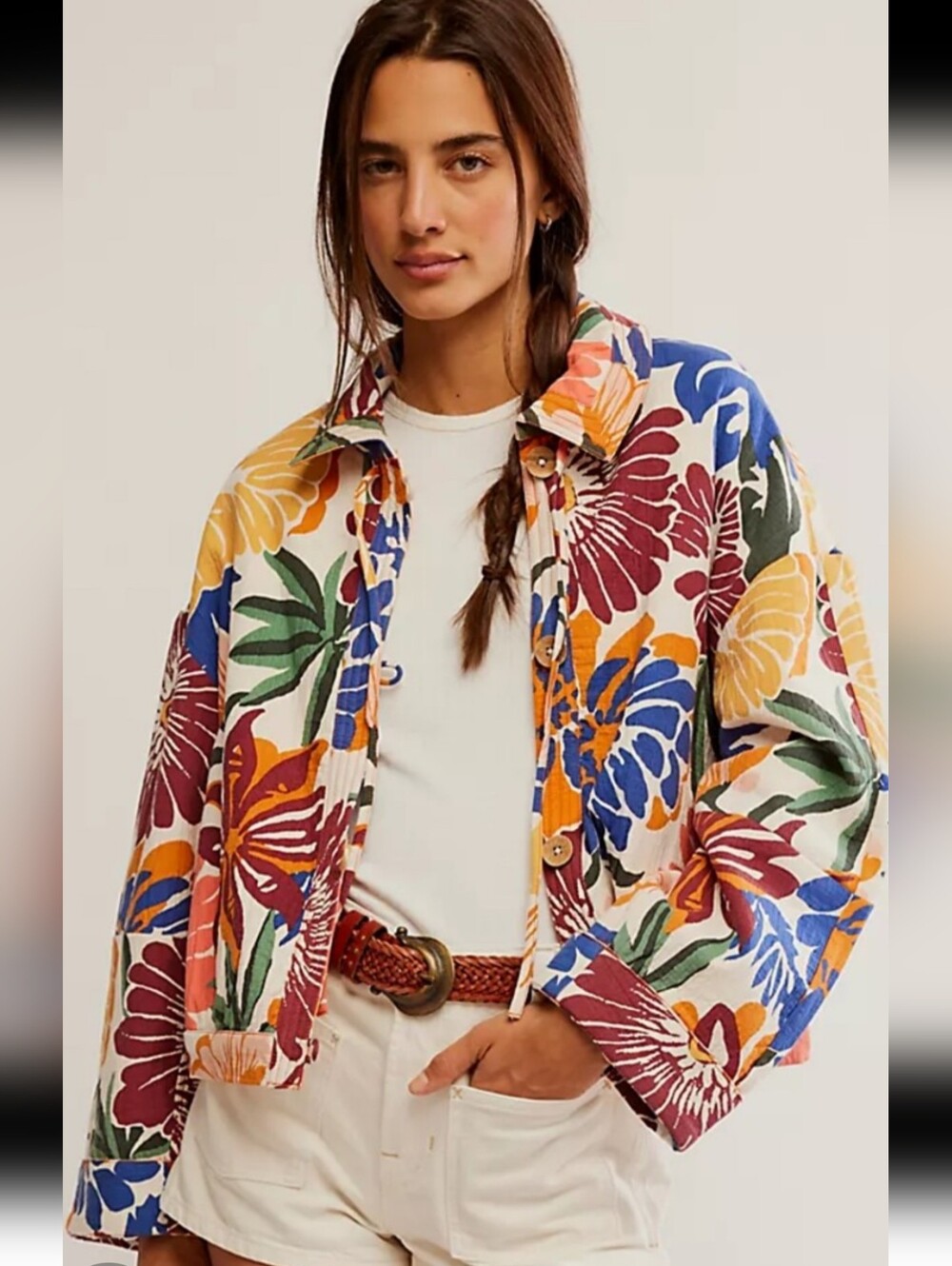 Free People Soleil floral jacket large